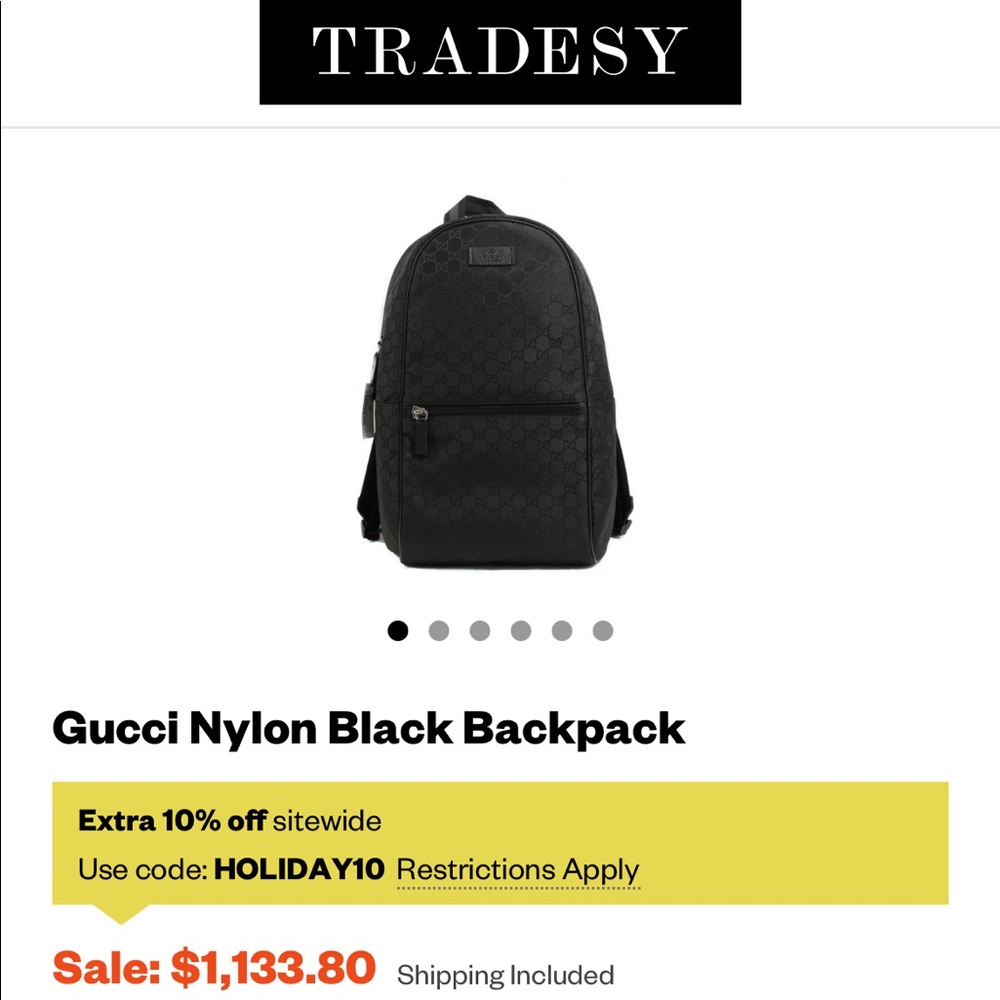 Black nylon Gucci back pack - Picture 11 of 11